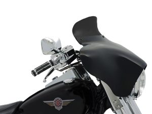 Black motorcycle windscreen for Harley Davidson touring models.