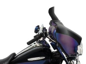 VStream motorcycle windshield for Harley Davidson bikes, black with tinted finish.