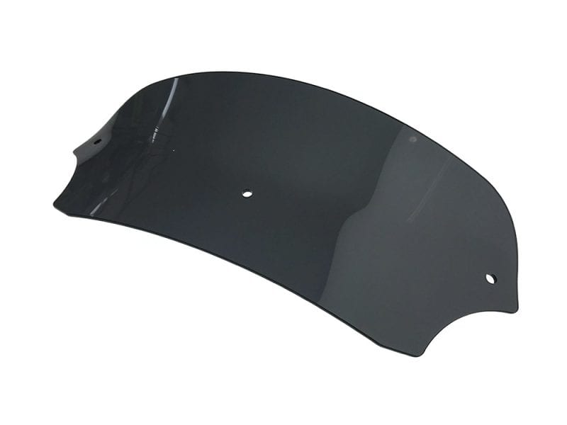 Standard Windshield for Memphis Shades Batwing Fairing. 5in. High Black motorcycle windscreen for Harley Davidson, UV resistant and durable.