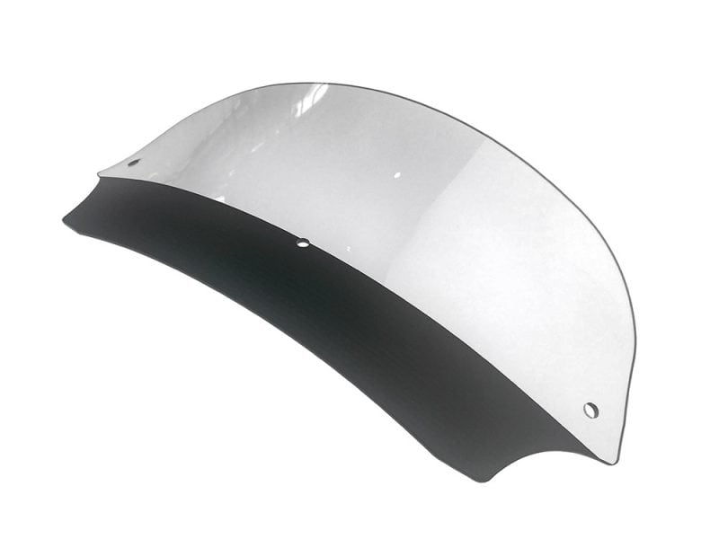 Polycarbonate motorcycle windshield for Revelry Motorcycles, Australian motorcycle accessories.