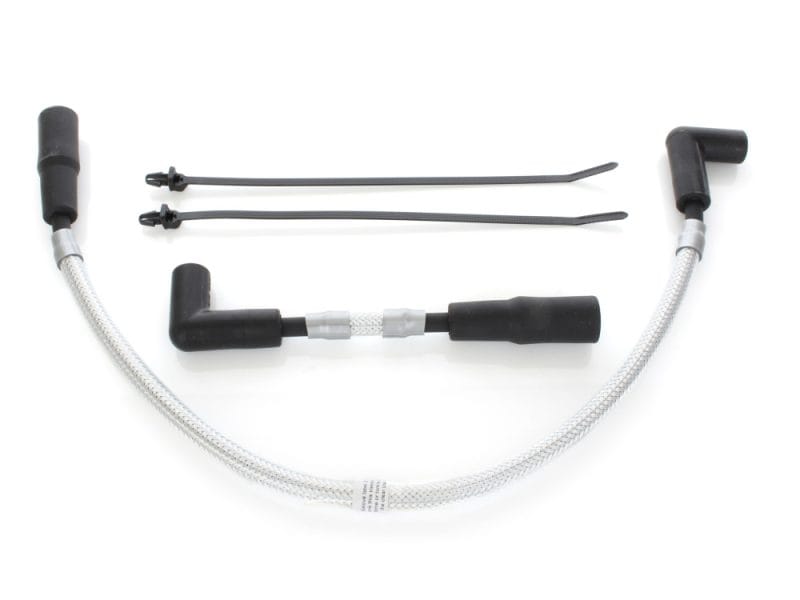 Ignition Leads - Sterling Chromite. Fits Twin Cam Softail 2000-2017. Flexible braided motorcycle spark plug lead set for Ducati bikes, enhances ignition performance.
