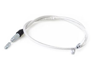 High-performance motorcycle brake or clutch hose in braided stainless steel, durable and flexible.