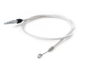 Flexible motorcycle clutch cable with durable braided lining for Revelry Motorcycles.