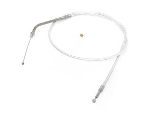 Flexible motorcycle speedometer cable with metal fittings for Revelry Motorcycles.