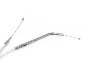 Flexible motorcycle throttle or clutch cable for custom bikes.