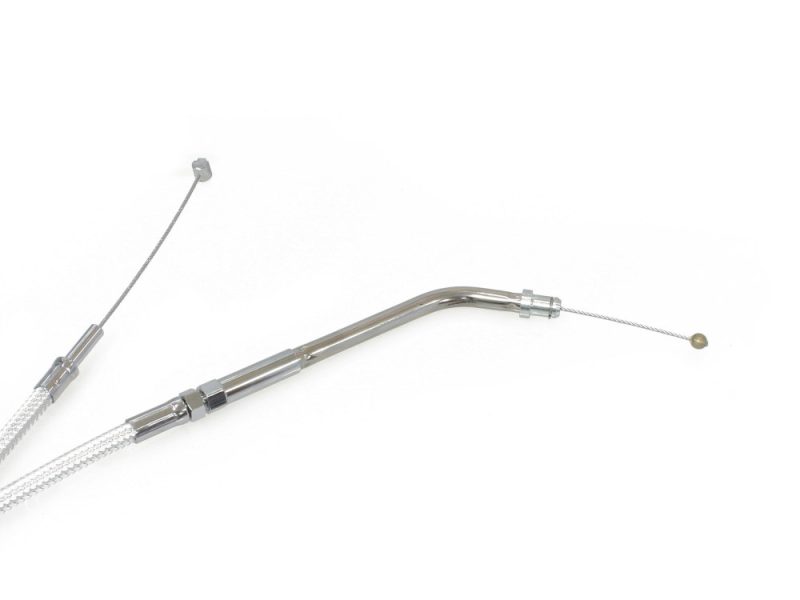 Flexible motorcycle throttle or clutch cable for custom bikes.