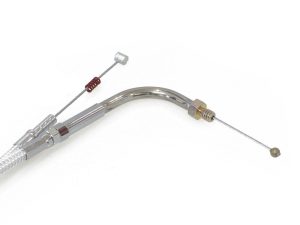 Steel motorcycle throttle cable for Revelry Motorcycles in Australia.