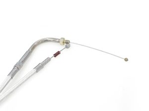 High-performance motorcycle throttle cable with stainless steel construction.