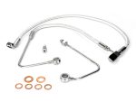 High-performance motorcycle brake line kit with braided steel hoses for Revelry Motorcycles.