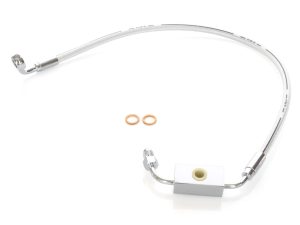 Flexible stainless steel motorcycle brake line for Revelry Motorcycles Australia.