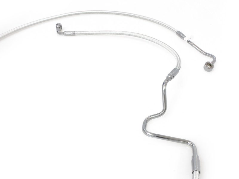 High-performance motorcycle brake line for Revelry Motorcycles.