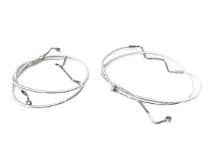 Shiny chrome motorcycle brake lines for Revelry Motorcycles.