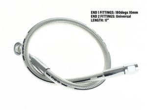 Flexible stainless steel motorcycle brake line for Revelry Motorcycles, AUS bike accessories.