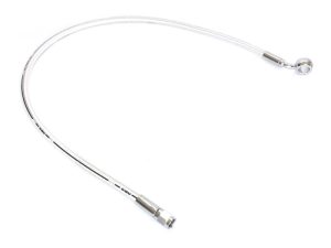 Flexible silver motorcycle brake line for Revelry Motorcycles Australia.