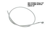 Flexible stainless steel brake line for motorcycle, 40-inch length, universal fitting.