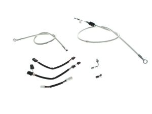 Flexible motorcycle brake and clutch cables, connectors, and wiring harness for Revelry Motorcycles.