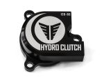 Hydro clutch cover for motorcycle, black anodized finish, Revelry Cycles Australia, premium bike accessories.