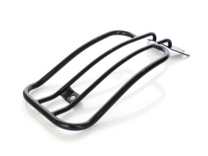 Black motorcycle luggage rack for Harley Davidson bikes - Revelry Motorcycles Australia.