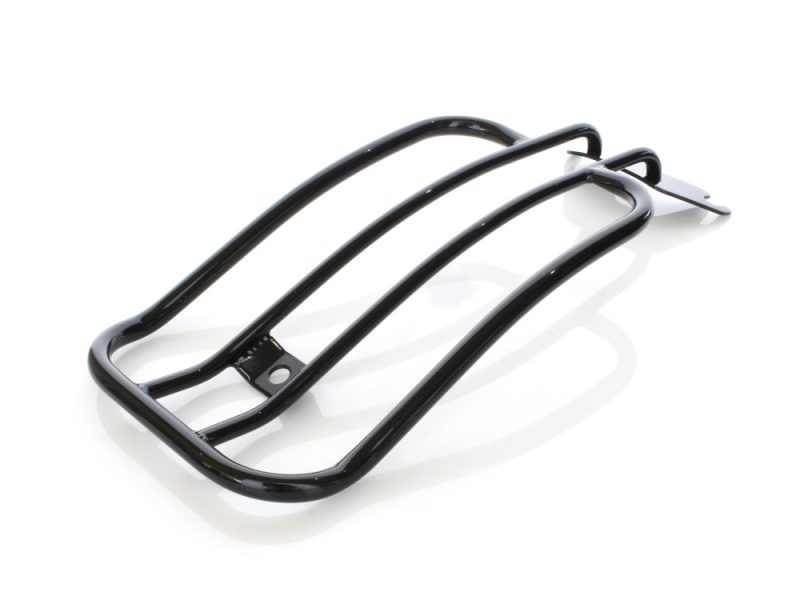 Black motorcycle luggage rack for Harley Davidson bikes - Revelry Motorcycles Australia.