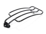 Black motorcycle luggage rack suitable for Revelry Motorcycles.