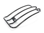 Black motorcycle luggage rack for Revelry Motorcycles, accessories for custom bikes, Australian motorcycle gear.