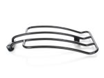 High-quality black motorcycle luggage rack for Revelry Motorcycles. Durable, stylish, and practical accessory for custom bikes.