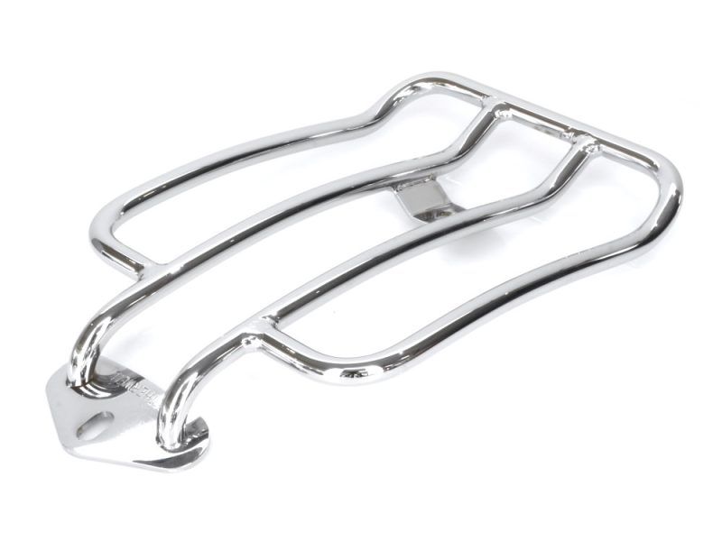Solo Seat Luggage Rack - Chrome. Fits Sportster 2004-2021 Polished chrome motorcycle luggage rack for touring bikes.