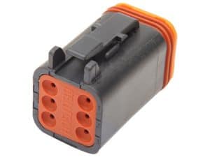 Heavy-duty motorcycle electrical connector with waterproof design for Revelry Motorcycles.