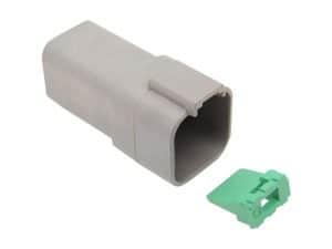 Glass fuse holder with green fuse for motorcycle electrical wiring - Revelry Motorcycles.