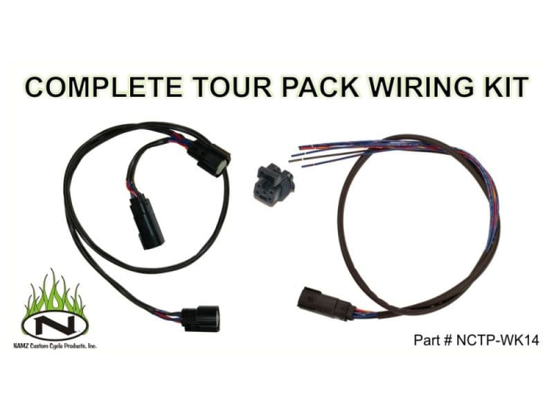 Tour Pack Wiring Installation Kit with Quick-Disconnect. Fits Street Glide & Road Glide Models 2014-2023 High-quality motorcycle wiring kit for Revelry Motorcycles, complete tour pack wiring harness.