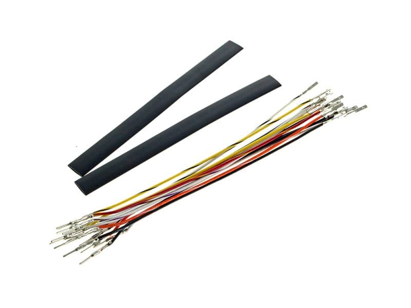 High-quality motorcycle wiring harness repair kit with heat shrink tubing and conductors for Revelry Motorcycles.