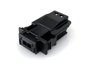 Black motorcycle electronic part connector for Revelry Motorcycles, Australian bike accessories.