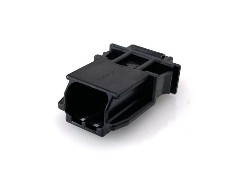 Plastic motorcycle electrical connector for Revelry Motorcycles.