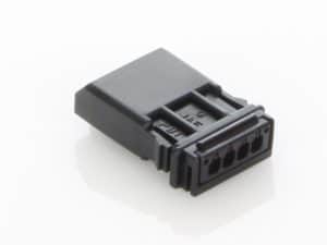 Battery connector for motorcycle electrical systems.
