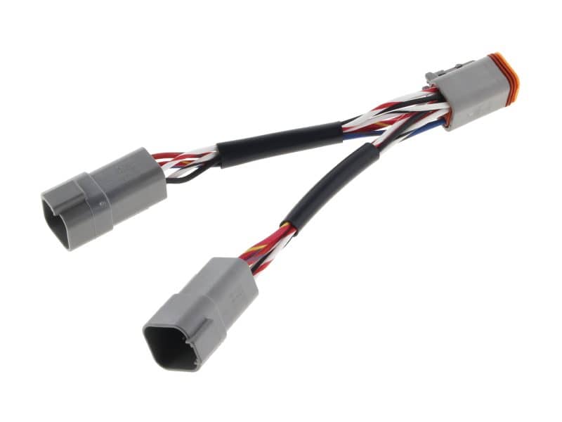 Power Port Plug Y-Adaptor. Fits H-D CanBus & Softail 2011up. Harness wiring connector for Revelry Motorcycles custom electrical systems.