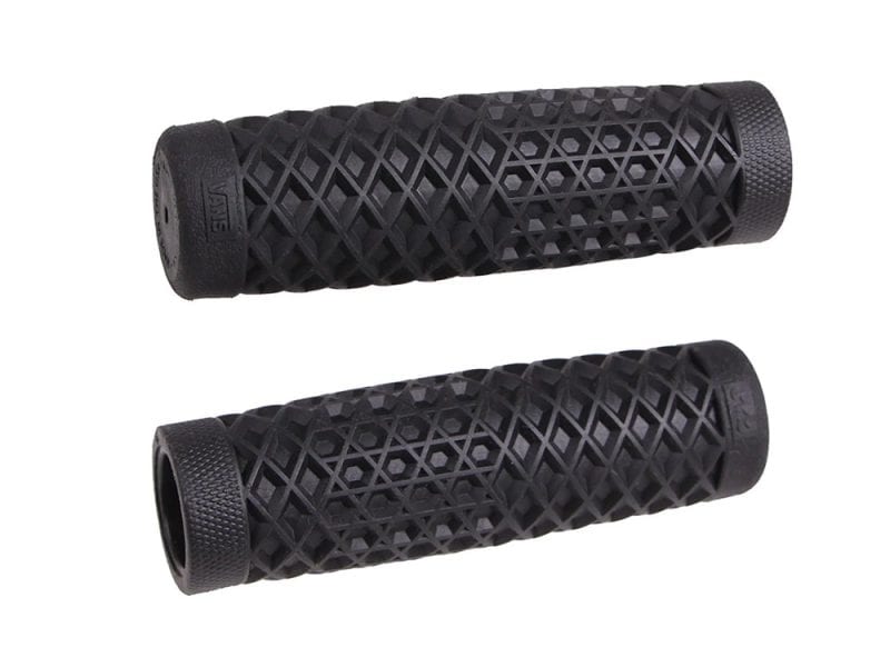 Rubber motorcycle handlebar grips for Revelry Motorcycles, durable and non-slip.