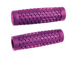 Colourful purple bicycle handlebar grips for motorbikes and cycling accessories.