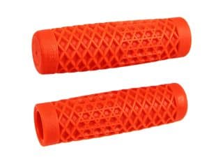 Vans orange silicone bike handlebar grips for enhanced grip and comfort.