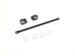 Black motorcycle steering damper linkage kit for Revelry Motorcycles.