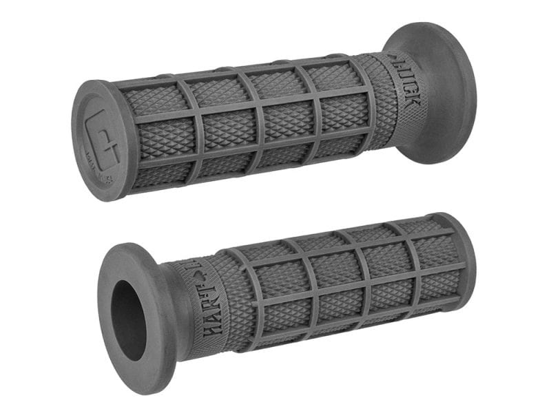 Hart-Luck Full Waffle 1in. Handgrips - Graphite. Rubber motorcycle handlebar grips for Revelry Motorcycles, durable and textured for grip and comfort.