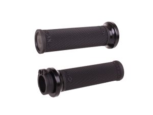 High-quality black motorcycle handlebar grips for Revelry Motorcycles.