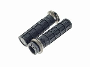 Hart-Luck Full Waffle Lock-On Handgrips - Grey. Fits H-D with Throttle Cable.