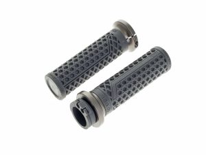 Vans Signature Lock-On Handgrips - Graphite/Gun Metal. Fits H-D with Throttle Cable.