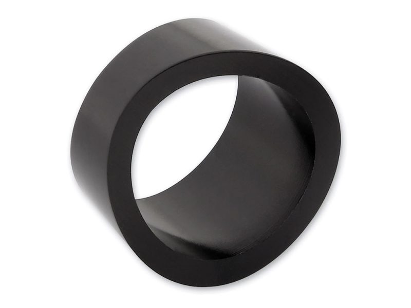 Black motorcycle spacer wheel part for Revelry Motorcycles, durable and high-quality.