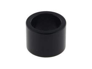 Black motorcycle rear wheel axle spacer for Revelry Motorcycles.