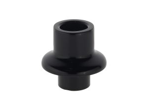 Black motorcycle wheel spacer for Revelry Motorcycles repair and customization.