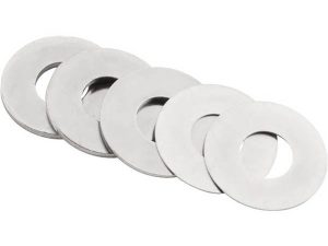Silver motorcycle clutch lock washers for Revelry Motorcycles bike maintenance and repair.