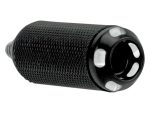 Rubber motorcycle grip with textured surface for enhanced control and comfort.