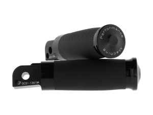 Contour Rubber Wrapped Footpegs - Black. Fits Softail 2018up Rear Passenger