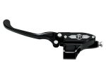 Black motorcycle clutch lever for custom bikes and motorcycles.
